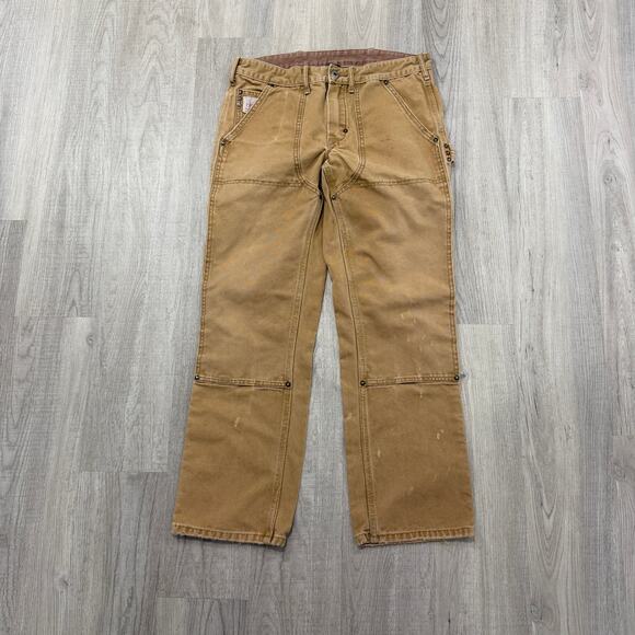Vintage Polo Ralph Lauren Sanforized Double Knee Pants Men's 32x30 Tan Workwear